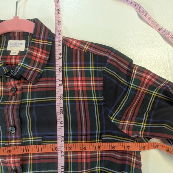 J Crew Size XS Plaid Button Down - Picture 7 of 11